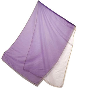 二手旌旗-紫紗、白紗金蔥邊 軟管舞蹈旗